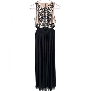 Blondie Nights Womens Black Lace Maxi Gown Size 1 Maxi Prom Formal Homecoming